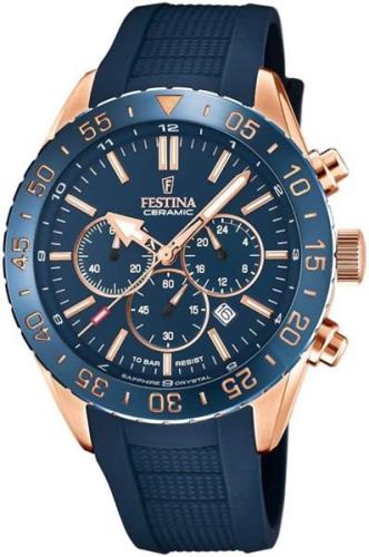 Festina Herreklokke F20516-1 Ceramic Blå/Gummi Ø44 mm