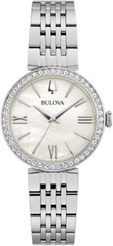 Bulova Dameklokke 96L284 Hvit/Stål Ø30 mm