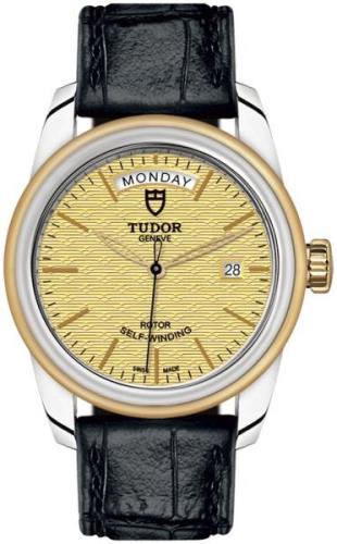 Tudor M56003-0010 Glamour Day-Date Gulltonet/Lær Ø39 mm