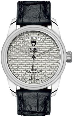 Tudor M56000-0043 Glamour Day-Date Sølvfarget/Lær Ø39 mm