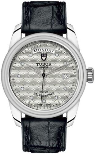 Tudor M56000-0038 Glamour Day-Date Sølvfarget/Lær Ø39 mm