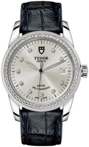 Tudor M55020-0058 Glamour Date Sølvfarget/Lær Ø36 mm