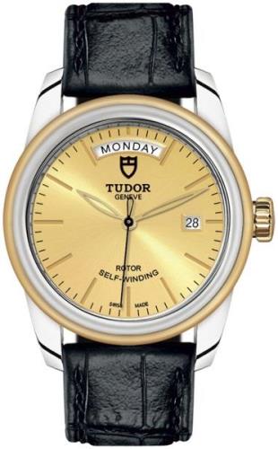 Tudor M56003-0024 Glamour Day-Date Gulltonet/Lær Ø39 mm