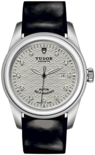 Tudor Dameklokke M53000-0023 Glamour Date Sølvfarget/Lær Ø31 mm
