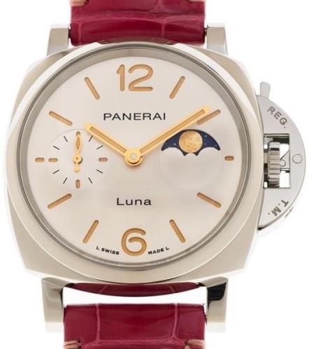 Panerai PAM01180 Luminor Due Hvit/Lær Ø38 mm