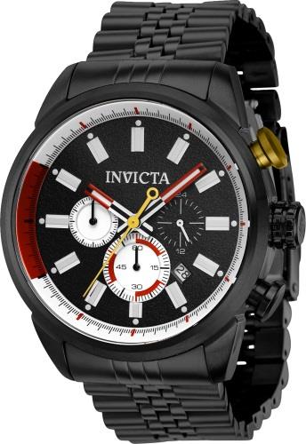 Invicta Herreklokke 39947 Aviator Sort/Stål Ø46 mm