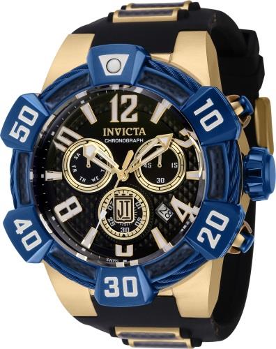 Invicta Herreklokke 40444 Jason Taylor Sort/Gulltonet stål Ø52 mm