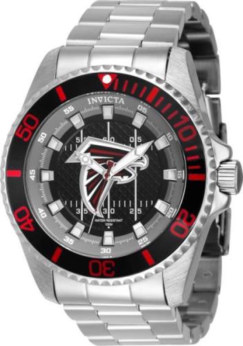 Invicta Herreklokke 43332 NFL Sort/Stål Ø52 mm