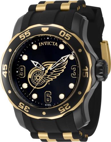 Invicta Herreklokke 42314 NHL Sort/Gulltonet stål Ø48 mm