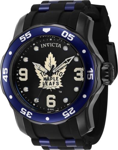 Invicta Herreklokke 42648 NHL Sort/Stål Ø48 mm