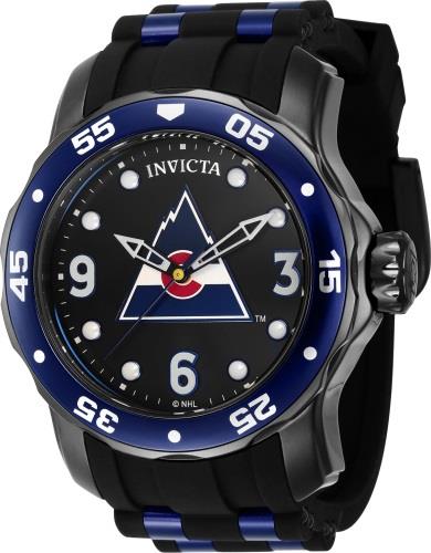 Invicta Herreklokke 42652 NHL Sort/Stål Ø48 mm