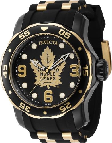 Invicta Herreklokke 42326 NHL Sort/Stål Ø48 mm