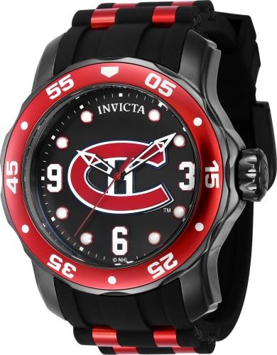 Invicta Herreklokke 42662 NHL Sort/Stål Ø48 mm