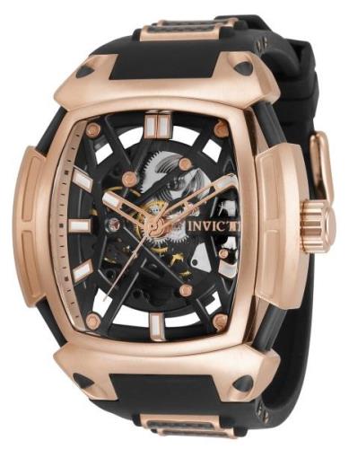 Invicta Herreklokke 34630 S1 Rally Sort/Rose-gulltonet stål Ø53 mm