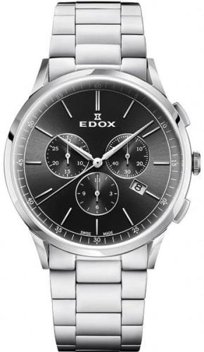 Edox Herreklokke 10236-3M-NIN Les Vauberts Sort/Stål Ø42 mm