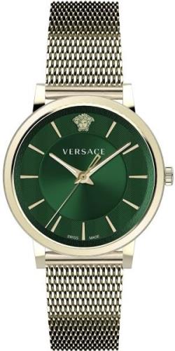 Versace Herreklokke VE5A00820 V Circle Grønn/Gulltonet stål Ø42 mm