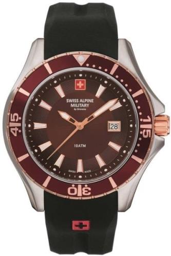 Swiss Alpine Military Herreklokke 7040.1856 Nautilus Brun/Gummi Ø44