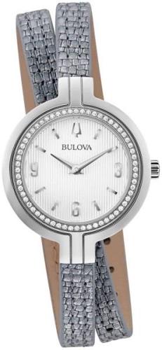 Bulova Dameklokke 96R236 Rhapsody Sølvfarget/Lær Ø30 mm