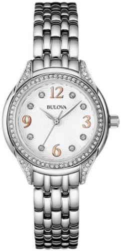 Bulova Dameklokke 96L212 Crystal Sølvfarget/Stål Ø30 mm