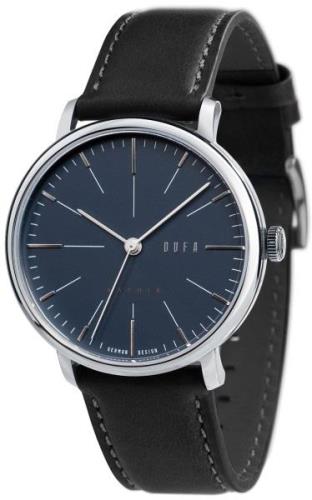 DuFa Herreklokke DF-9029-03 Saphir Blå/Lær Ø40 mm