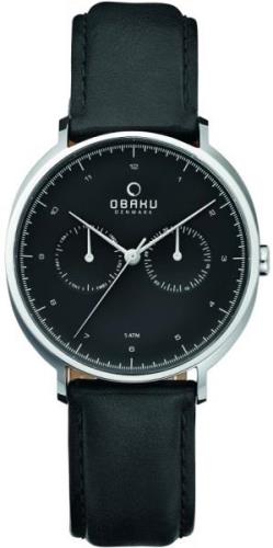 Obaku Herreklokke V193GMCBRB Classic Sort/Lær Ø40 mm