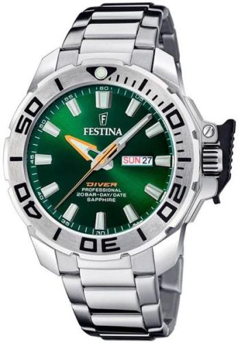 Festina Herreklokke F20665-2 The Original Diver Grønn/Stål Ø46.3 mm