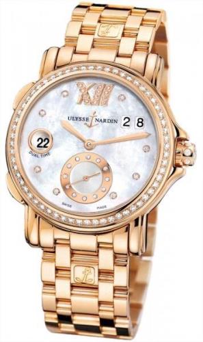 Ulysse Nardin Dameklokke 246-22B-8-391 Dual Time Lady Hvit/18 karat