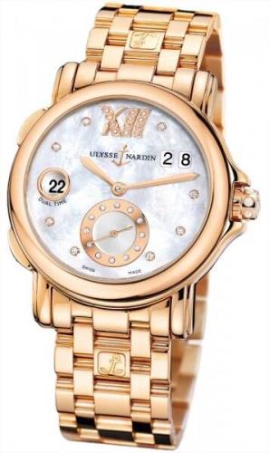 Ulysse Nardin Dameklokke 246-22-8-391 Dual Time Lady Hvit/18 karat