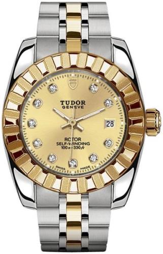 Tudor Dameklokke 22013-0007 Classic Date Gulltonet/Gulltonet stål