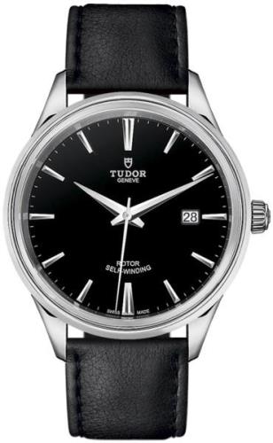 Tudor Herreklokke 12700-0006 Style Sort/Lær Ø41 mm