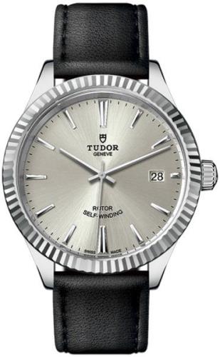 Tudor 12510-0021 Style Sølvfarget/Lær Ø38 mm