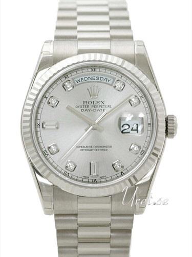 Rolex Herreklokke 118239-0086 Day-Date Sølvfarget/18 karat hvitt