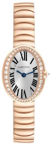 Cartier Dameklokke WB520026 Baignoire Sølvfarget/18 karat rosé gull