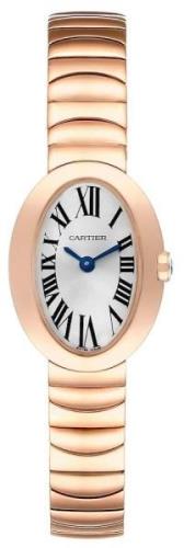 Cartier Dameklokke W8000015 Baignoire Sølvfarget/18 karat rosé gull