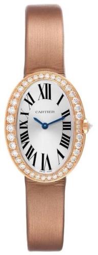 Cartier Dameklokke WB520004 Baignoire Sølvfarget/Tekstil Ø24.5 mm