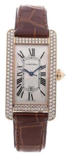 Cartier Herreklokke WB704751 Tank Americaine Sølvfarget/Lær