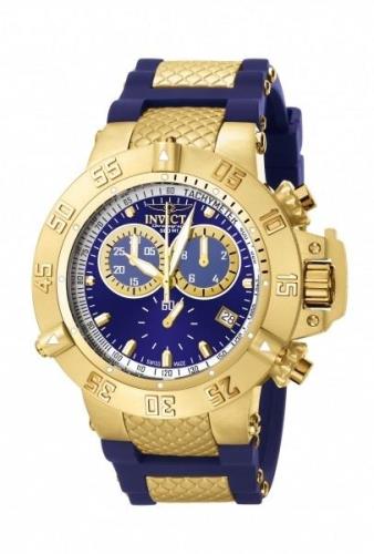 Invicta Herreklokke 5515 Subaqua Gulltonet/Gummi Ø50 mm