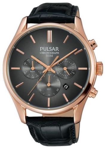 Pulsar Herreklokke PT3782X1 Dress Sort/Lær Ø43 mm