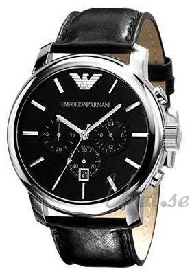 Emporio Armani Herreklokke AR0431 Classic Sort/Lær Ø47 mm