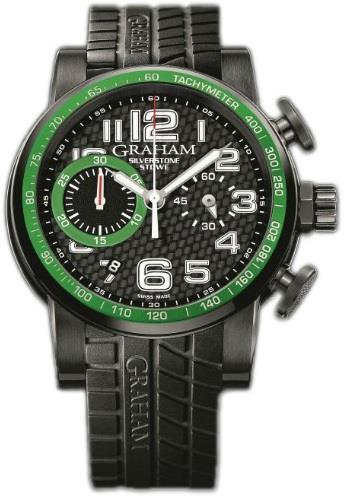 Graham Silverstone Herreklokke 2SAAB.B02A Sort/Gummi Ø44 mm