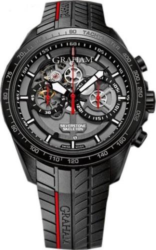 Graham Silverstone Herreklokke 2STAB.B01A Grå/Gummi Ø46 mm