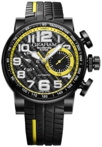 Graham Silverstone Stowe Herreklokke 2BLDC.B28A Sort/Gummi Ø48 mm