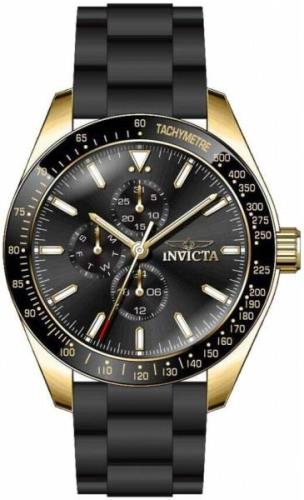 Invicta Aviator Herreklokke 38404 Sort/Gummi Ø45 mm