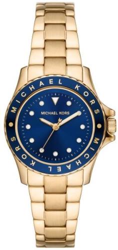 Michael Kors Kenly Dameklokke MK6954 Blå/Gulltonet stål Ø33 mm