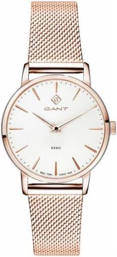 Gant 99999 Dameklokke G127008 Hvit/Rose-gulltonet stål Ø32 mm