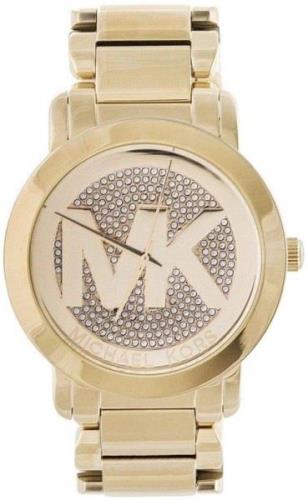 Michael Kors Runway Dameklokke MK3462 Gulltonet/Gulltonet stål Ø46