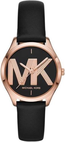 Michael Kors Dameklokke MK2860 Sort/Lær Ø32 mm