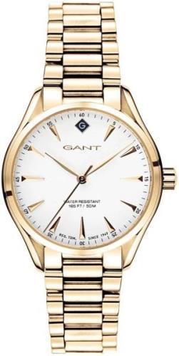 Gant 99999 Dameklokke G129003 Hvit/Gulltonet stål Ø34 mm