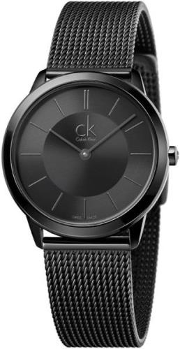 Calvin Klein Minimal Dameklokke K3M224B1 Sort/Stål Ø35 mm