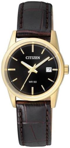 Citizen 99999 Dameklokke EU6002-01E Sort/Lær Ø27 mm